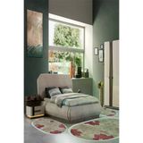 Alanur Home 660M-yatak-3-pcs-oval-K-S-Oval Eko Trend Djt Yıkanabilir Kaymaz Taban Oval 3 Lü Yatak Odası Takımı 660M Suluboya Pudra
