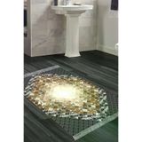 Alanur Home 759-Trend-Banyo Eko Trend Djt Banyo Paspası Yıkanabilir Kaymaz Taban 759 Patchwork Siyah