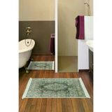 Alanur Home 762-eko-klozet-K-S Eko Trend Djt 2 Li Yıkanabilir Kaymaz Taban Banyo Paspas 762 Osmanli Gri (60 X 100 - 50 X 60)