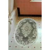 Alanur Home 762-Trend-Banyo-Oval Eko Trend Djt Banyo Paspası Yıkanabilir Kaymaz Taban 762 Oval Osmanlı Gri