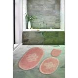 Alanur Home Akasya Saçaklı Welsoft Dantelli 3'lü Banyo Klozet Takımı Pudra