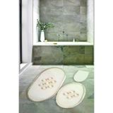 Alanur Home Akasya Saçaklı Welsoft Dantelli 3^lü Banyo Klozet Takımıbeyaz