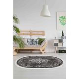 Alanur Home Alanur Trend Kaymaz Dod Tabanlı Saçaklı Dijital Gri 80x150 cm Salon Halı
