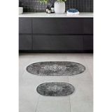 Alanur Home Alanur Trend Kaymaz Taban Oval Saçaklı Dijital Banyo 2'li Klozet Takımı Gri 410616-O