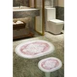 Alanur Home Alanur Trend Kaymaz Taban Oval Saçaklı Dijital Banyo 2'li Klozet Takımı Pudra 410602-O