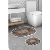 Alanur Home Alanur Trend Kaymaz Taban Oval Saçaklı Dijital Banyo Klozet Takımı Kahve 410616-O