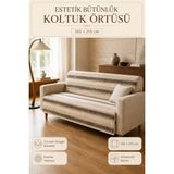 Alanur Home Çok Amaçlı Modern Bohem Kadife Koltuk Örtüsü,çekyat Örtüsü Piknik Örtüsü Masa Örtüsü Kaymaz Süngerli - 165 x 215 cm - Kahverengi