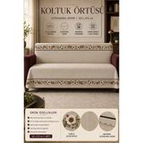 Alanur Home Çok Amaçlı Modern Bohem Kadife Koltuk Örtüsü,çekyat Örtüsü Piknik Örtüsü Masa Örtüsü Kaymaz Süngerli - 165 x 215 cm - Krem