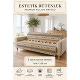 Alanur Home Çok Amaçlı Modern Bohem Kadife Koltuk Örtüsü,çekyat Örtüsü Piknik Örtüsü Masa Örtüsü Kaymaz Süngerli - Turkuaz