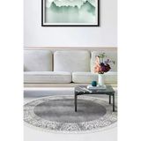 Alanur Home Eko Trend Dijital Kaymaz Taban Salon Halısı 1460 Yuvarlak Modern Gri 1460-Trend-Banyo-Yuvarlak