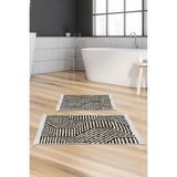Alanur Home Eko Trend Djt 2 Li Yıkanabilir Kaymaz Taban Banyo Paspas Klozet Takımı 713 Modern Kahve (50 x 80 - 40 x 50)