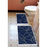 Alanur Home Eko Trend Djt 2 Li Yıkanabilir Kaymaz Taban Banyo Paspas Klozet Takımı 717 Modern Lacivert (50 x 80 - 40 x 50)