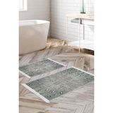 Alanur Home Eko Trend Djt 2 Li Yıkanabilir Kaymaz Taban Banyo Paspas Klozet Takımı 743 Modern Mavi (50 x 80 - 40 x 50)