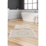 Alanur Home Eko Trend Djt 2 Li Yıkanabilir Kaymaz Taban Banyo Paspas Klozet Takımı 747 Klasik Bej (50 x 80 - 40 x 50)