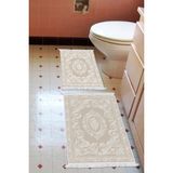 Alanur Home Eko Trend Djt 2 Li Yıkanabilir Kaymaz Taban Banyo Paspas Klozet Takımı 747 Klasik Bej (60 x 100 - 50 x 60)