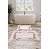 Alanur Home Eko Trend Djt 2 Li Yıkanabilir Kaymaz Taban Banyo Paspas Klozet Takımı 748 Modern Pudra (50 x 80 - 40 x 50)