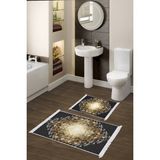 Alanur Home Eko Trend Djt 2 Li Yıkanabilir Kaymaz Taban Banyo Paspas Klozet Takımı 759 Patchwork Siyah (60 x 100 - 50 x 60)