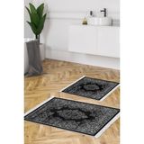 Alanur Home Eko Trend Djt 2 Li Yıkanabilir Kaymaz Taban Banyo Paspas Klozet Takımı 761 Osmanli Kahve (60 x 100 - 50 x 60) - Siyah