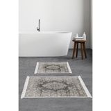 Alanur Home Eko Trend Djt 2 Li Yıkanabilir Kaymaz Taban Banyo Paspas Klozet Takımı 762 Osmanli Gri (50 x 80 - 40 x 50) - Açık Gri