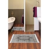 Alanur Home Eko Trend Djt 2 Li Yıkanabilir Kaymaz Taban Banyo Paspas Klozet Takımı 762 Osmanli Gri (60 x 100 - 50 x 60) - Açık Gri