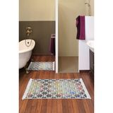 Alanur Home Eko Trend Djt 2 Li Yıkanabilir Kaymaz Taban Banyo Paspas Klozet Takımı 763 Modern Renkli (50 x 80 - 40 x 50)