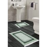 Alanur Home Eko Trend Djt 2 Li Yıkanabilir Kaymaz Taban Banyo Paspas Klozet Takımı 767 Bordürlü Bordo (50 x 80 - 40 x 50) - Yeşil