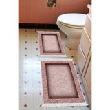 Alanur Home Eko Trend Djt 2 Li Yıkanabilir Kaymaz Taban Banyo Paspas Klozet Takımı 767 Bordürlü Bordo (60 x 100 - 50 x 60)