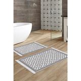 Alanur Home Eko Trend Djt 2 Li Yıkanabilir Kaymaz Taban Banyo Paspas Klozet Takımı 769 Modern Gri (50 x 80 - 40 x 50)
