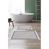 Alanur Home Eko Trend Djt 2 Li Yıkanabilir Kaymaz Taban Banyo Paspas Klozet Takımı 769 Modern Gri (60 x 100 - 50 x 60)