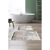 Alanur Home Eko Trend Djt 2 Li Yıkanabilir Kaymaz Taban Banyo Paspas Klozet Takımı M12271 Modern Gri (50 x 80 - 40 x 50)