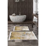 Alanur Home Eko Trend Djt 2 Li Yıkanabilir Kaymaz Taban Banyo Paspas Klozet Takımı M12271 Modern Gri (60 x 100 - 50 x 60) - Hardal