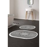Alanur Home Eko Trend Djt 2 Li Yıkanabilir Kaymaz Taban Oval Banyo Paspas Klozet Takımı 1448 Osmanli Gümüş (60 x 100 - 50 x 60)