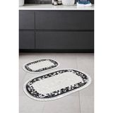 Alanur Home Eko Trend Djt 2 Li Yıkanabilir Kaymaz Taban Oval Banyo Paspas Klozet Takımı 1495 Modern Siyah (60 x 100 - 50 x 60)