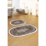 Alanur Home Eko Trend Djt 2 Li Yıkanabilir Kaymaz Taban Oval Banyo Paspas Klozet Takımı 616 Klasik Bej (60 x 100 - 50 x 60) - Kahve