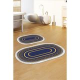 Alanur Home Eko Trend Djt 2 Li Yıkanabilir Kaymaz Taban Oval Banyo Paspas Klozet Takımı 651M Modern Gold (50 x 80 - 40 x 50)