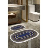 Alanur Home Eko Trend Djt 2 Li Yıkanabilir Kaymaz Taban Oval Banyo Paspas Klozet Takımı 651M Modern Gold (60 x 100 - 50 x 60)