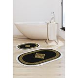 Alanur Home Eko Trend Djt 2 Li Yıkanabilir Kaymaz Taban Oval Banyo Paspas Klozet Takımı 656M Modern Gold (50 x 80 - 40 x 50)
