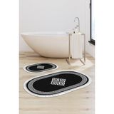 Alanur Home Eko Trend Djt 2 Li Yıkanabilir Kaymaz Taban Oval Banyo Paspas Klozet Takımı 656M Modern Gold (60 x 100 - 50 x 60) - Siyah
