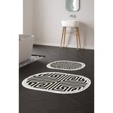 Alanur Home Eko Trend Djt 2 Li Yıkanabilir Kaymaz Taban Oval Banyo Paspas Klozet Takımı 658M Modern Siyah (60 x 100 - 50 x 60)