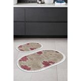 Alanur Home Eko Trend Djt 2 Li Yıkanabilir Kaymaz Taban Oval Banyo Paspas Klozet Takımı 660M Suluboya Bej (60 x 100 - 50 x 60) - Pudra