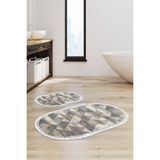 Alanur Home Eko Trend Djt 2 Li Yıkanabilir Kaymaz Taban Oval Banyo Paspas Klozet Takımı 661 Iskandinav Bej (50 x 80 - 40 x 50)