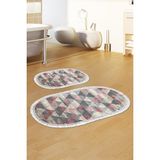 Alanur Home Eko Trend Djt 2 Li Yıkanabilir Kaymaz Taban Oval Banyo Paspas Klozet Takımı 661 Iskandinav Bej (60 x 100 - 50 x 60) - Pudra