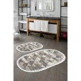Alanur Home Eko Trend Djt 2 Li Yıkanabilir Kaymaz Taban Oval Banyo Paspas Klozet Takımı 661 Iskandinav Bej (60 x 100 - 50 x 60)