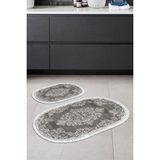 Alanur Home Eko Trend Djt 2 Li Yıkanabilir Kaymaz Taban Oval Banyo Paspas Klozet Takımı 762 Osmanli Gri (50 x 80 - 40 x 50) - Açık Gri