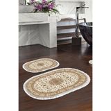 Alanur Home Eko Trend Djt 2 Li Yıkanabilir Kaymaz Taban Oval Banyo Paspas Klozet Takımı P1372 Osmanli Kahve (60 x 100 - 50 x 60)