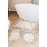 Alanur Home Eko Trend Djt 3 Lü Yıkanabilir Kaymaz Taban Banyo Paspas Seti 1376 Klasik Açık Turkuaz - Vizon