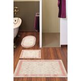 Alanur Home Eko Trend Djt 3 Lü Yıkanabilir Kaymaz Taban Banyo Paspas Seti 1376 Klasik Koyu Pembe