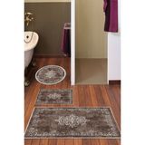 Alanur Home Eko Trend Djt 3 Lü Yıkanabilir Kaymaz Taban Banyo Paspas Seti 616 Klasik Bej - Kahve
