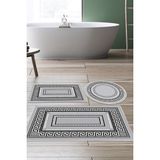 Alanur Home Eko Trend Djt 3 Lü Yıkanabilir Kaymaz Taban Banyo Paspas Seti 651M Modern Gold - Gri