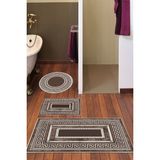 Alanur Home Eko Trend Djt 3 Lü Yıkanabilir Kaymaz Taban Banyo Paspas Seti 651M Modern Gold - Kahve